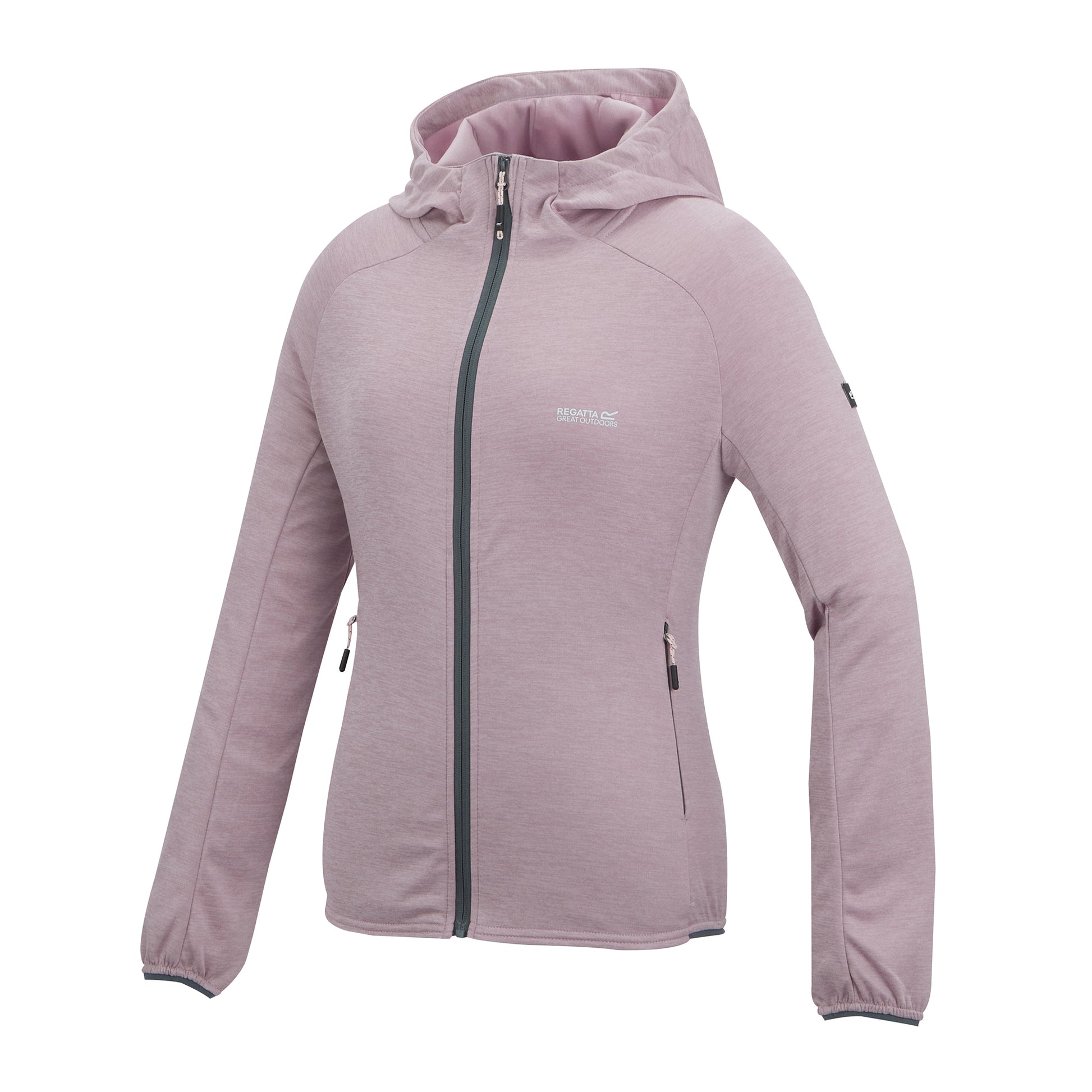 Powder Lilac - Side - Regatta Womens-Ladies Ferna Stretch Hooded Fleece Jacket