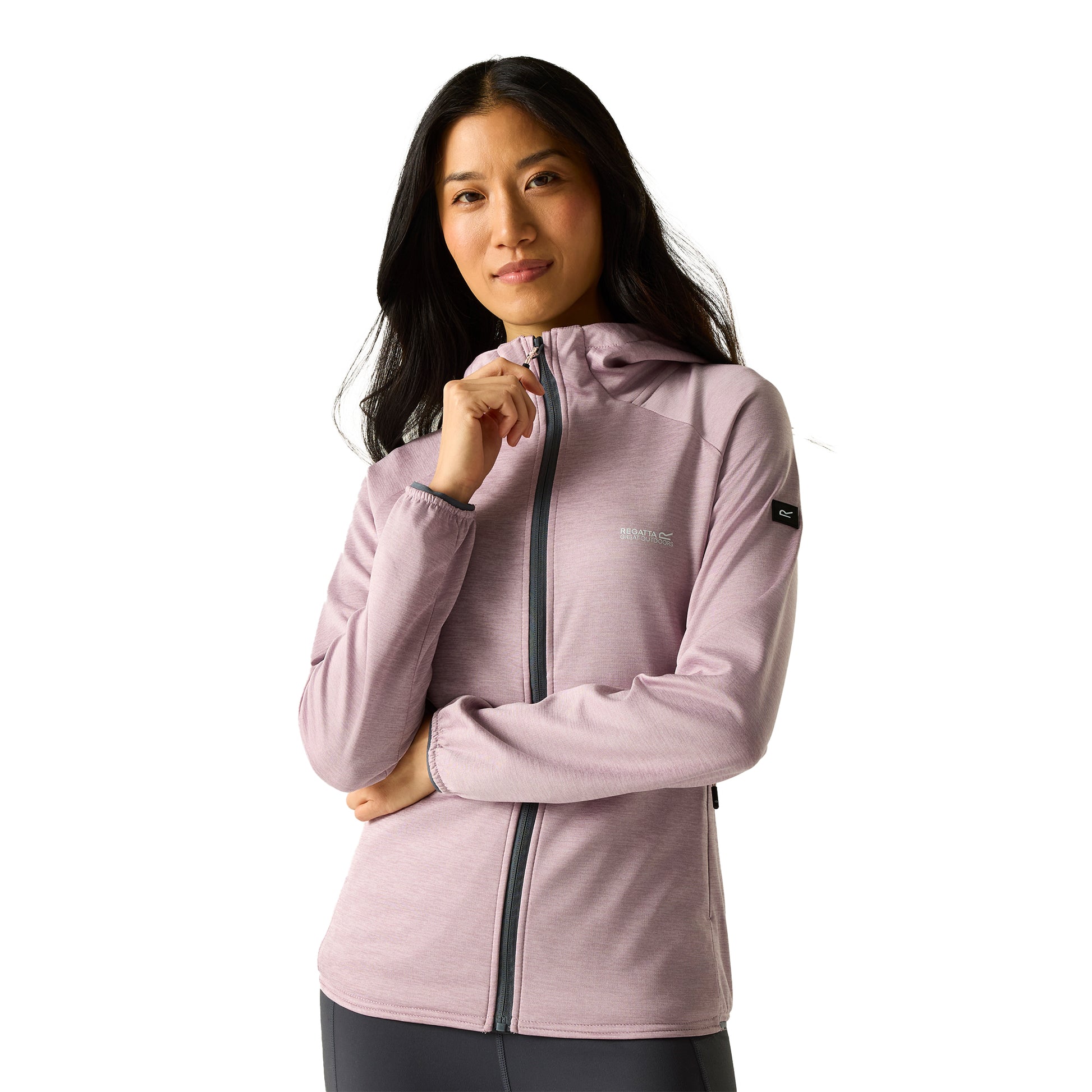Powder Lilac - Lifestyle - Regatta Womens-Ladies Ferna Stretch Hooded Fleece Jacket