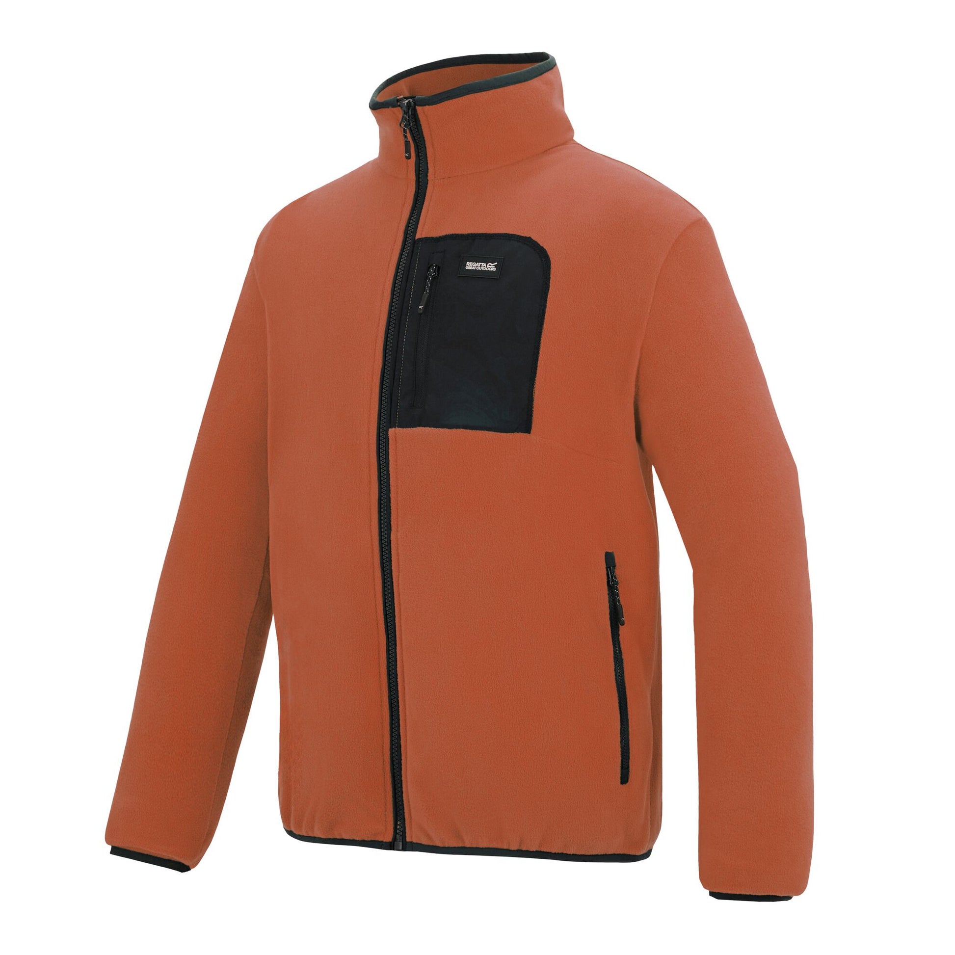 Brick-Black - Side - Regatta Mens Frankie Full Zip Fleece Jacket
