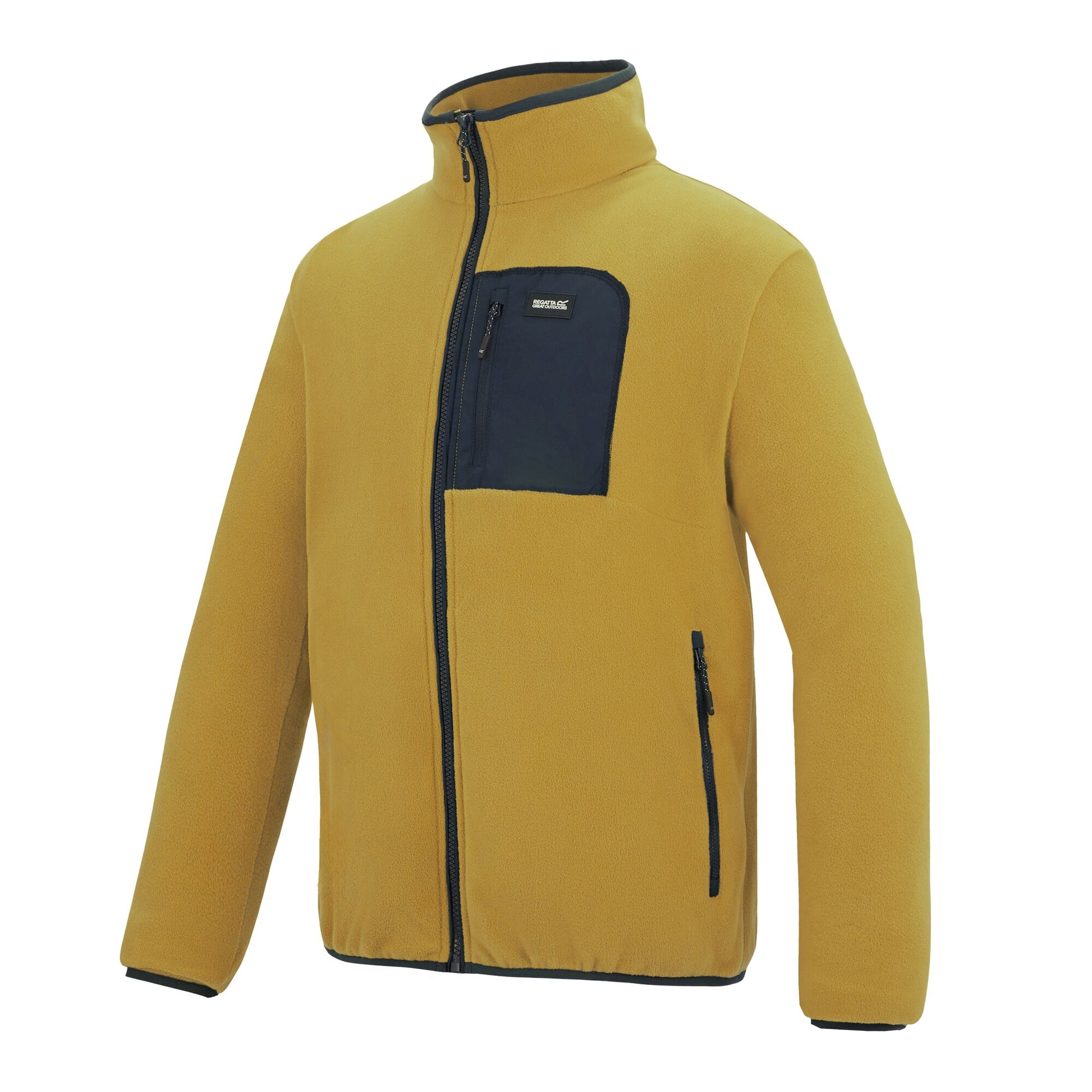 Wood Brown-Navy - Side - Regatta Mens Frankie Full Zip Fleece Jacket