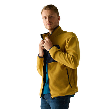 Wood Brown-Navy - Lifestyle - Regatta Mens Frankie Full Zip Fleece Jacket