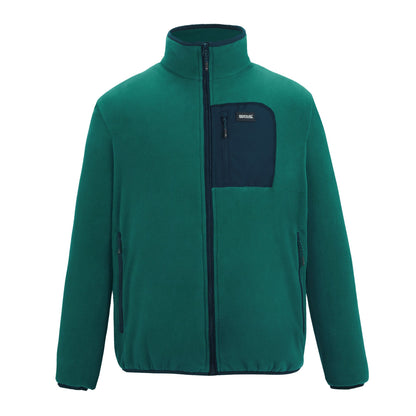 Mediterranean Green-Navy - Front - Regatta Mens Frankie Full Zip Fleece Jacket