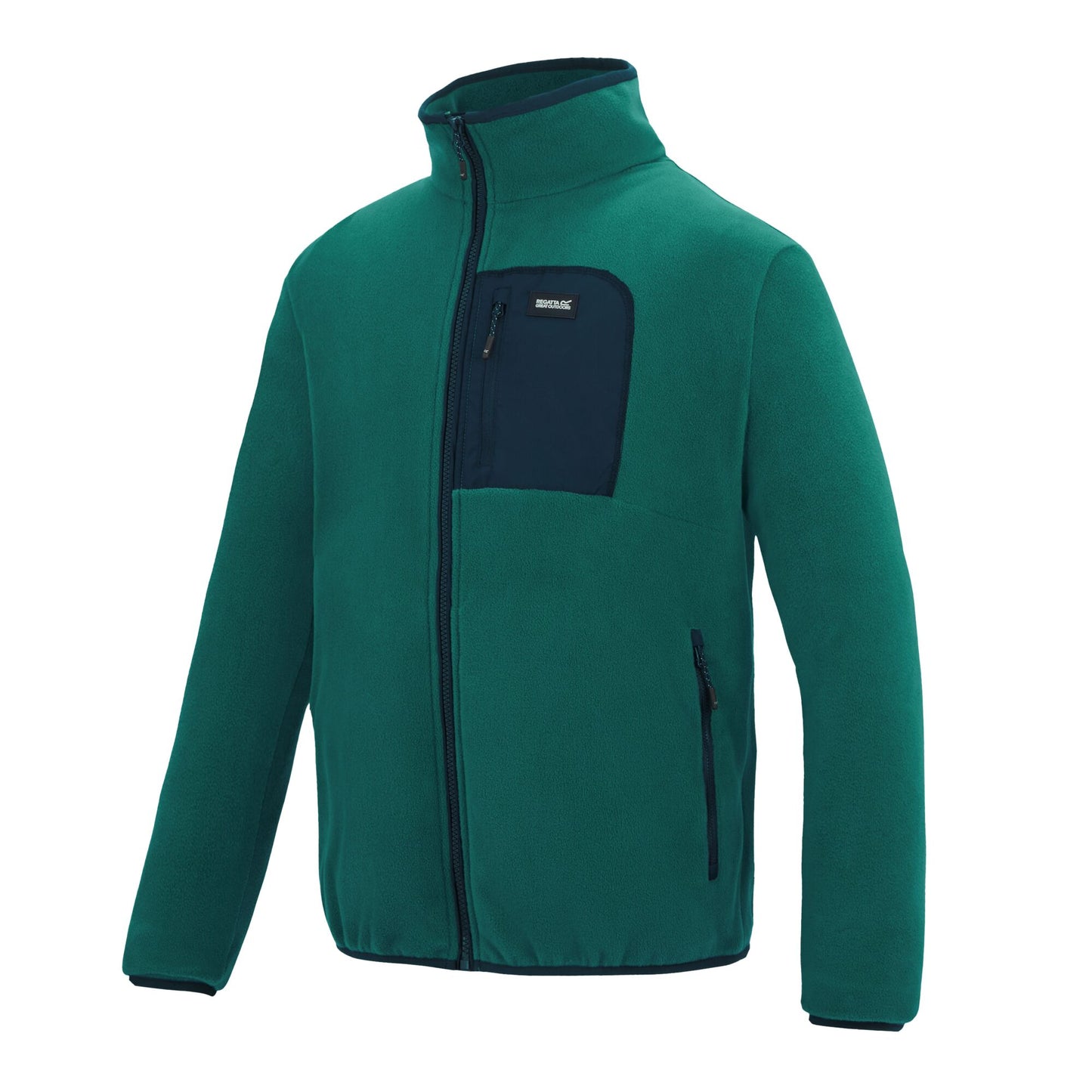 Mediterranean Green-Navy - Side - Regatta Mens Frankie Full Zip Fleece Jacket