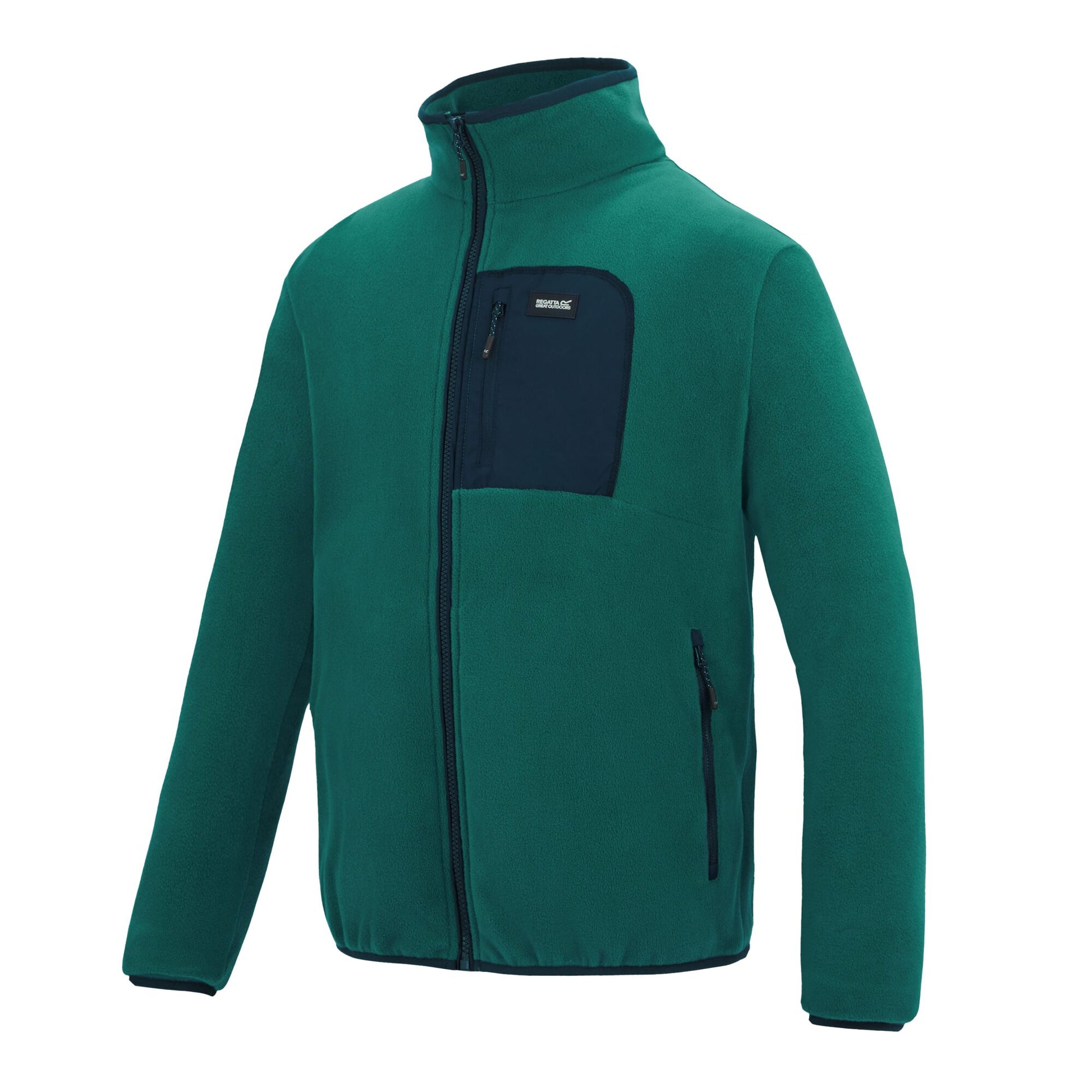 Mediterranean Green-Navy - Side - Regatta Mens Frankie Full Zip Fleece Jacket
