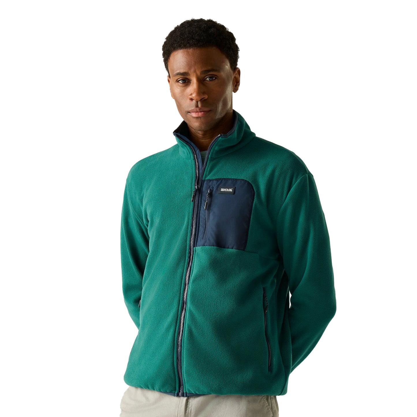 Mediterranean Green-Navy - Lifestyle - Regatta Mens Frankie Full Zip Fleece Jacket