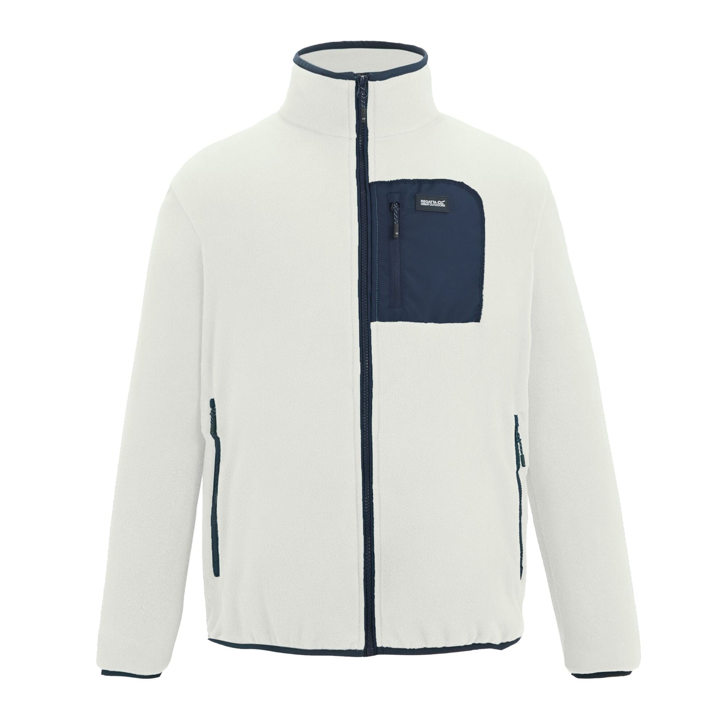 White Stone-Navy - Front - Regatta Mens Frankie Full Zip Fleece Jacket