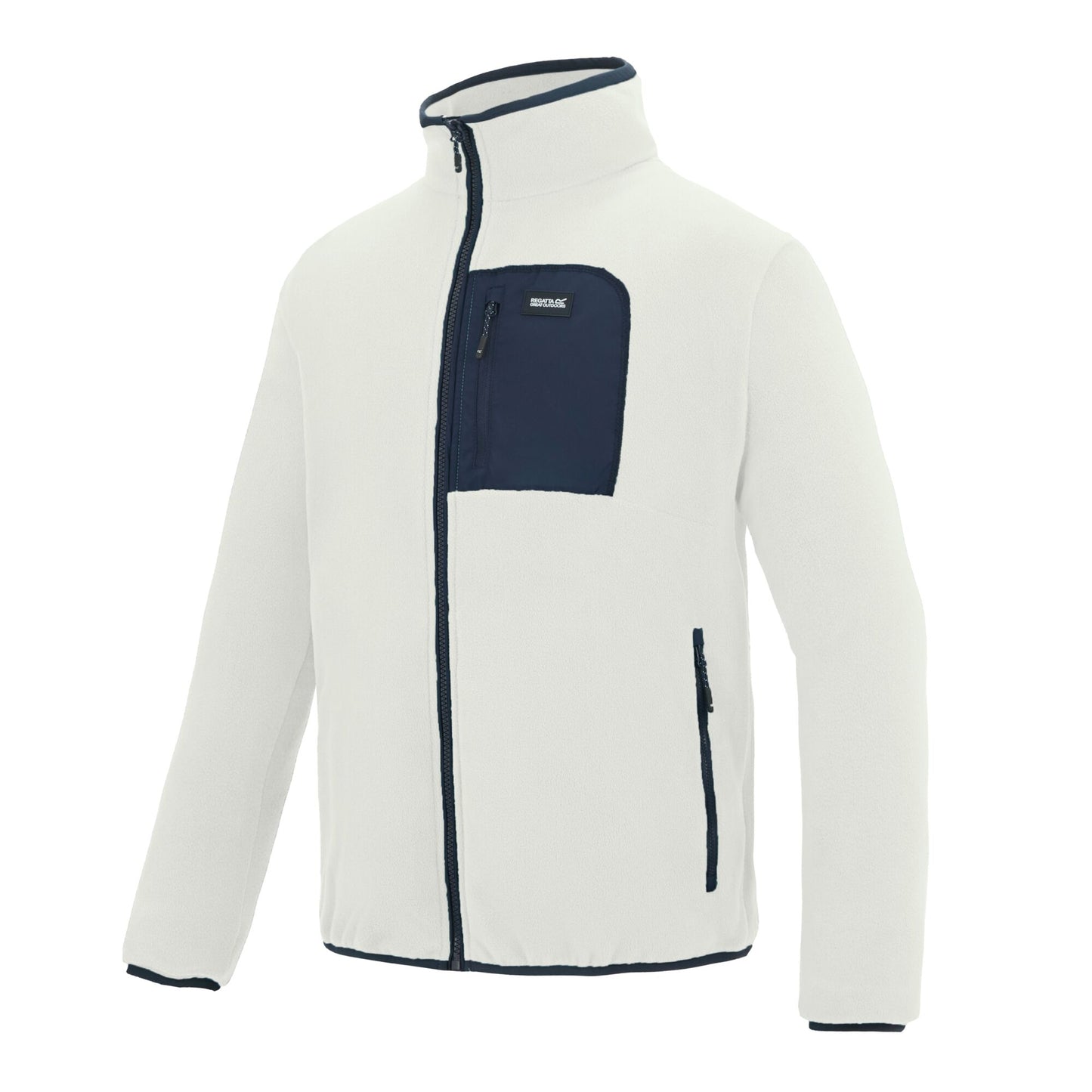 White Stone-Navy - Side - Regatta Mens Frankie Full Zip Fleece Jacket