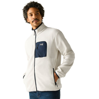 White Stone-Navy - Lifestyle - Regatta Mens Frankie Full Zip Fleece Jacket