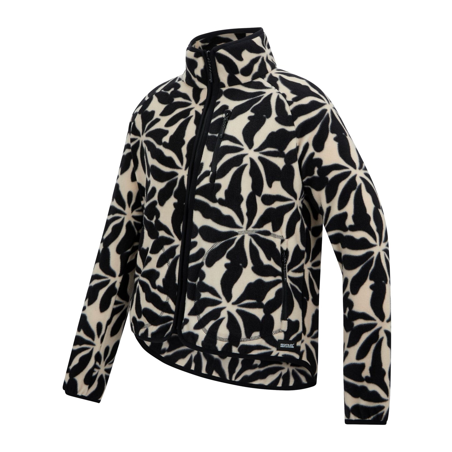 Beige - Side - Regatta Womens-Ladies Frankie Abstract Floral Full Zip Fleece Jacket