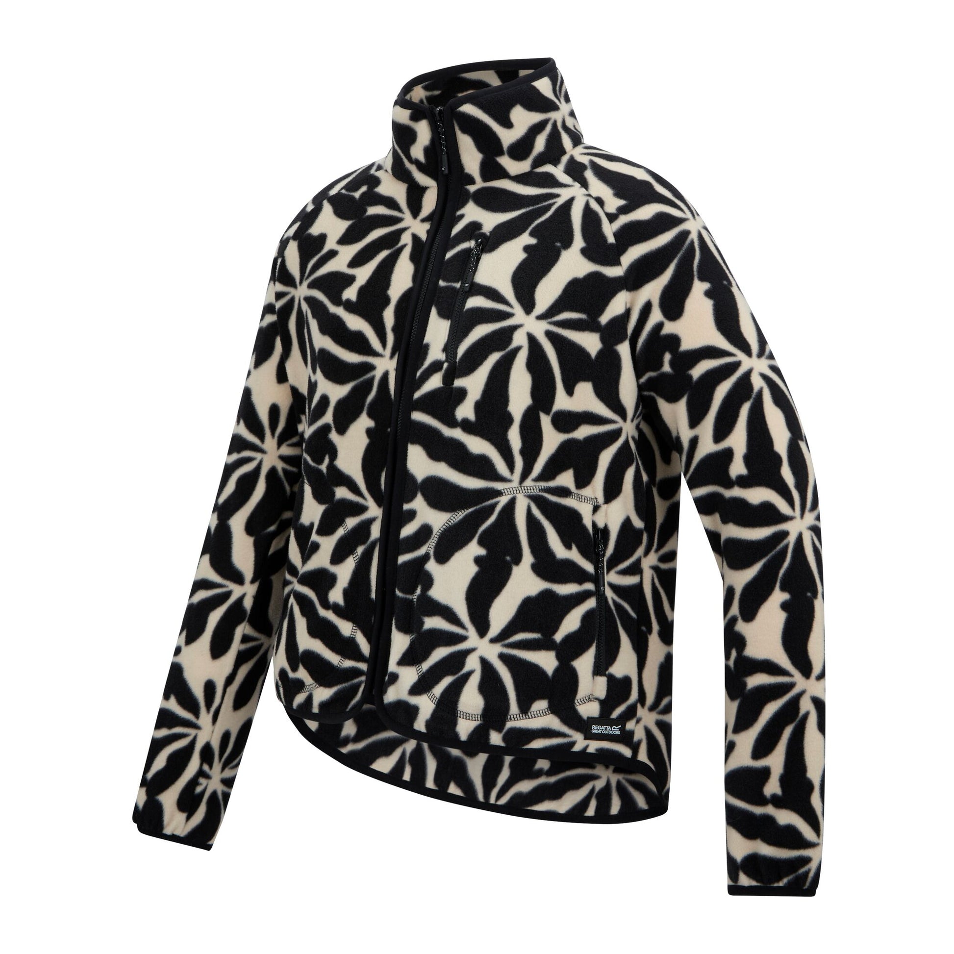 Beige - Side - Regatta Womens-Ladies Frankie Abstract Floral Full Zip Fleece Jacket