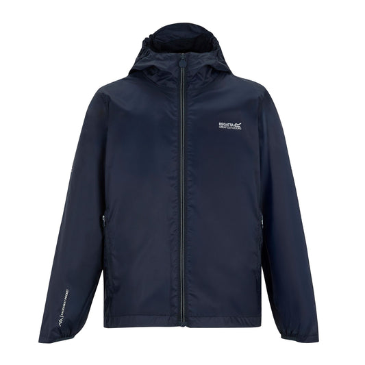 Navy Blue - Front - Regatta Childrens-Kids Lever Waterproof Shell Jacket