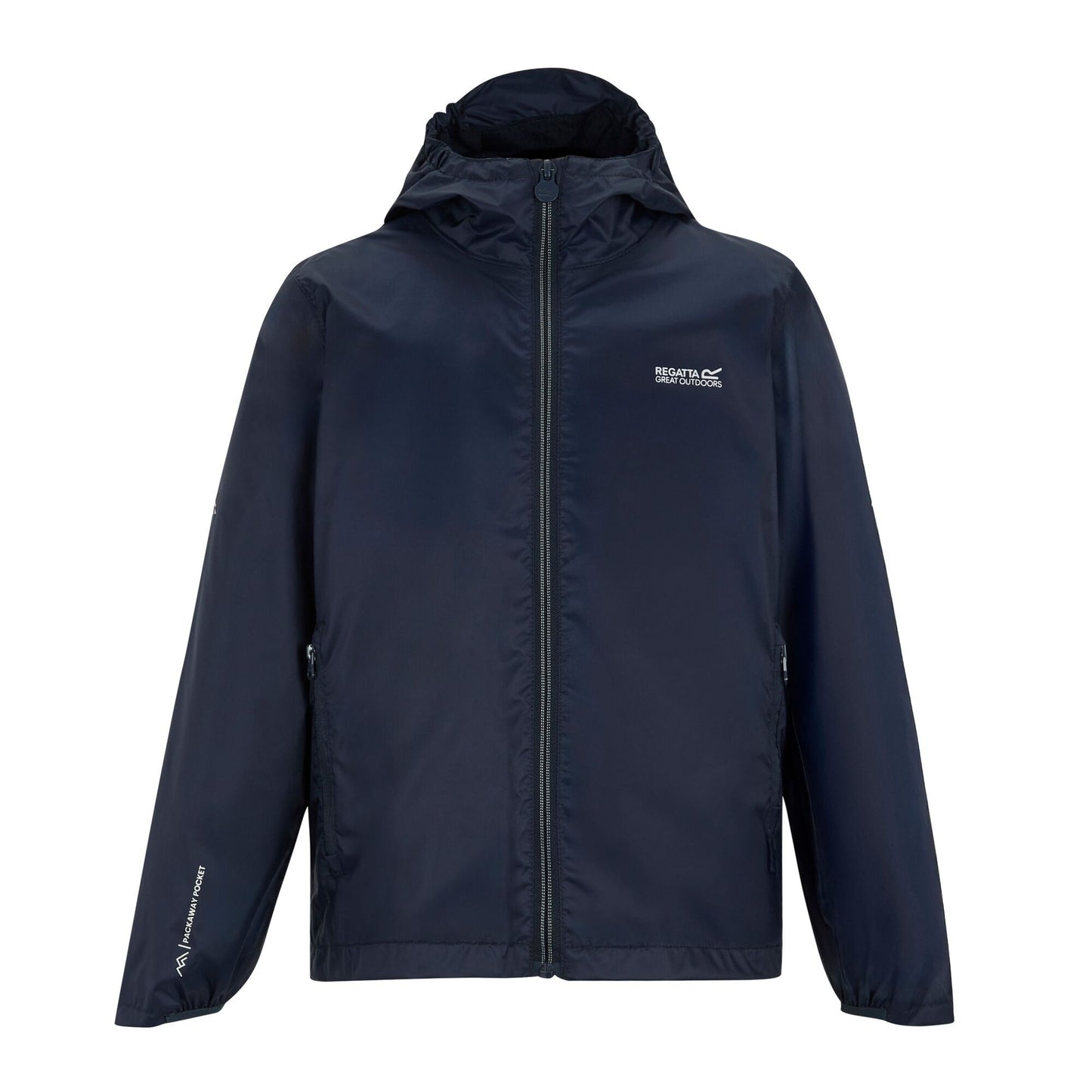 Navy Blue - Front - Regatta Childrens-Kids Lever Waterproof Shell Jacket