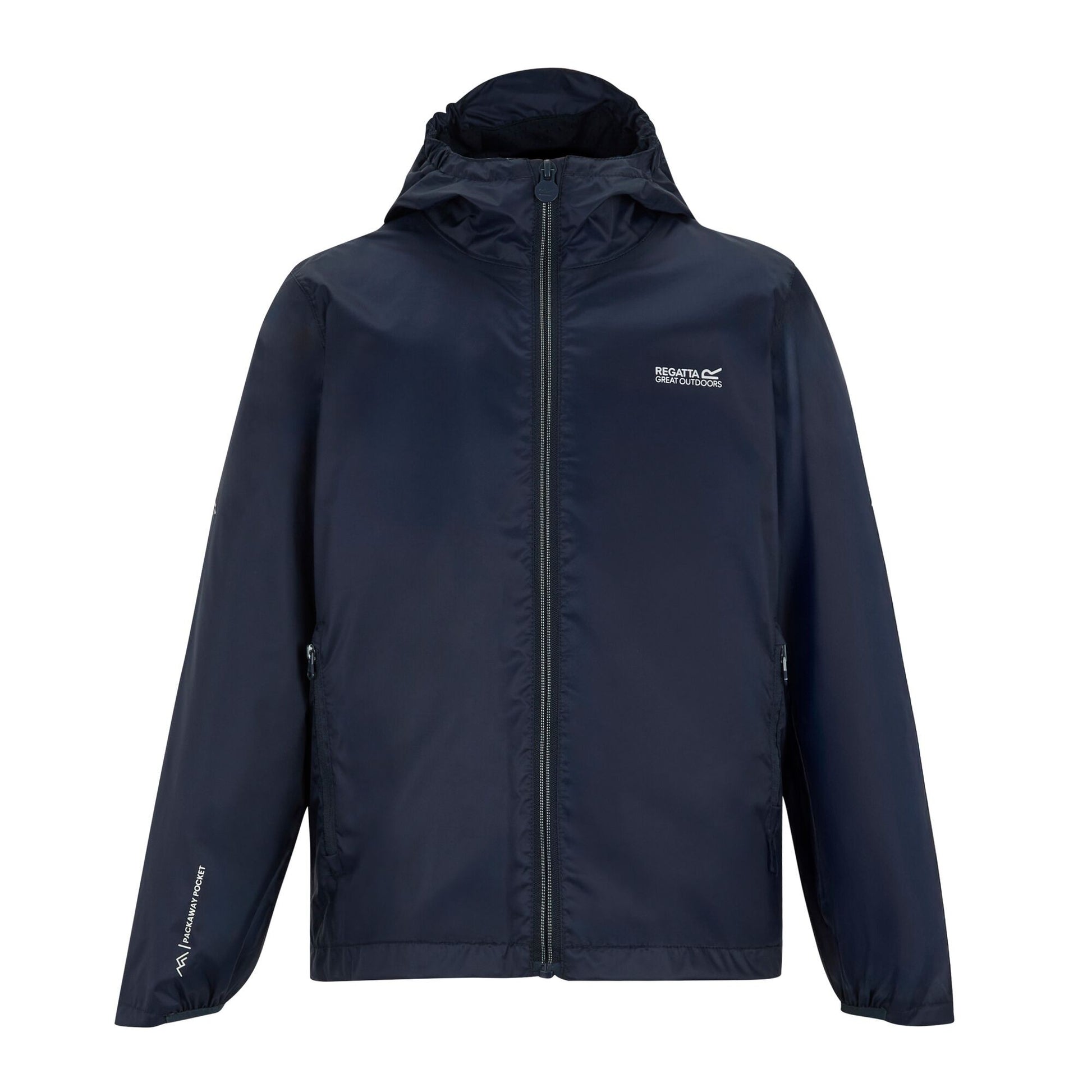 Navy Blue - Front - Regatta Childrens-Kids Lever Waterproof Shell Jacket