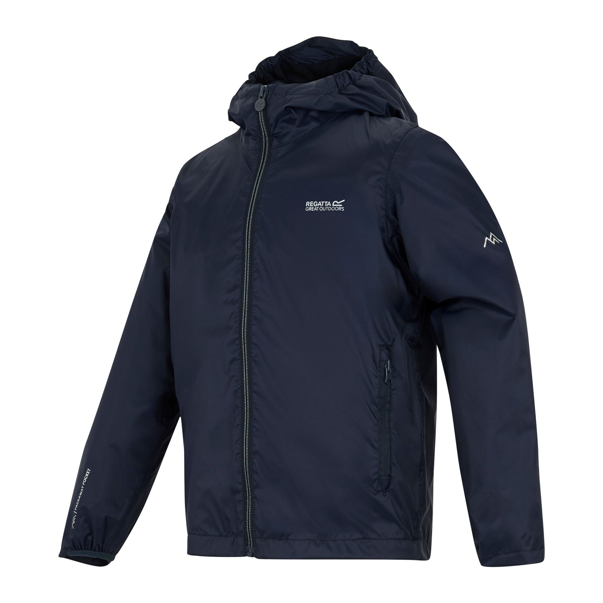 Navy Blue - Side - Regatta Childrens-Kids Lever Waterproof Shell Jacket