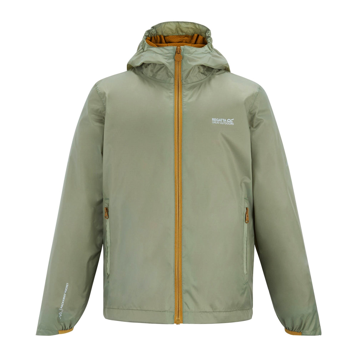 Light Sage - Front - Regatta Childrens-Kids Lever Waterproof Shell Jacket