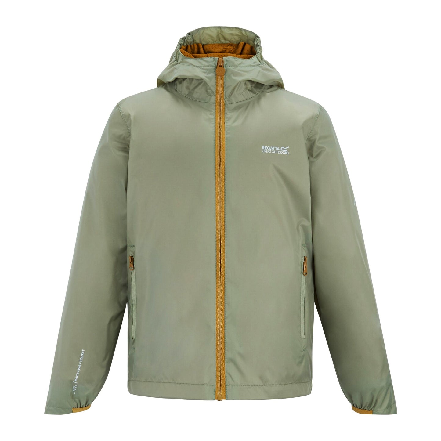 Light Sage - Front - Regatta Childrens-Kids Lever Waterproof Shell Jacket