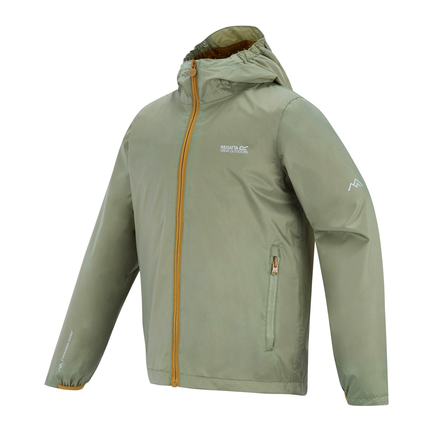 Light Sage - Side - Regatta Childrens-Kids Lever Waterproof Shell Jacket