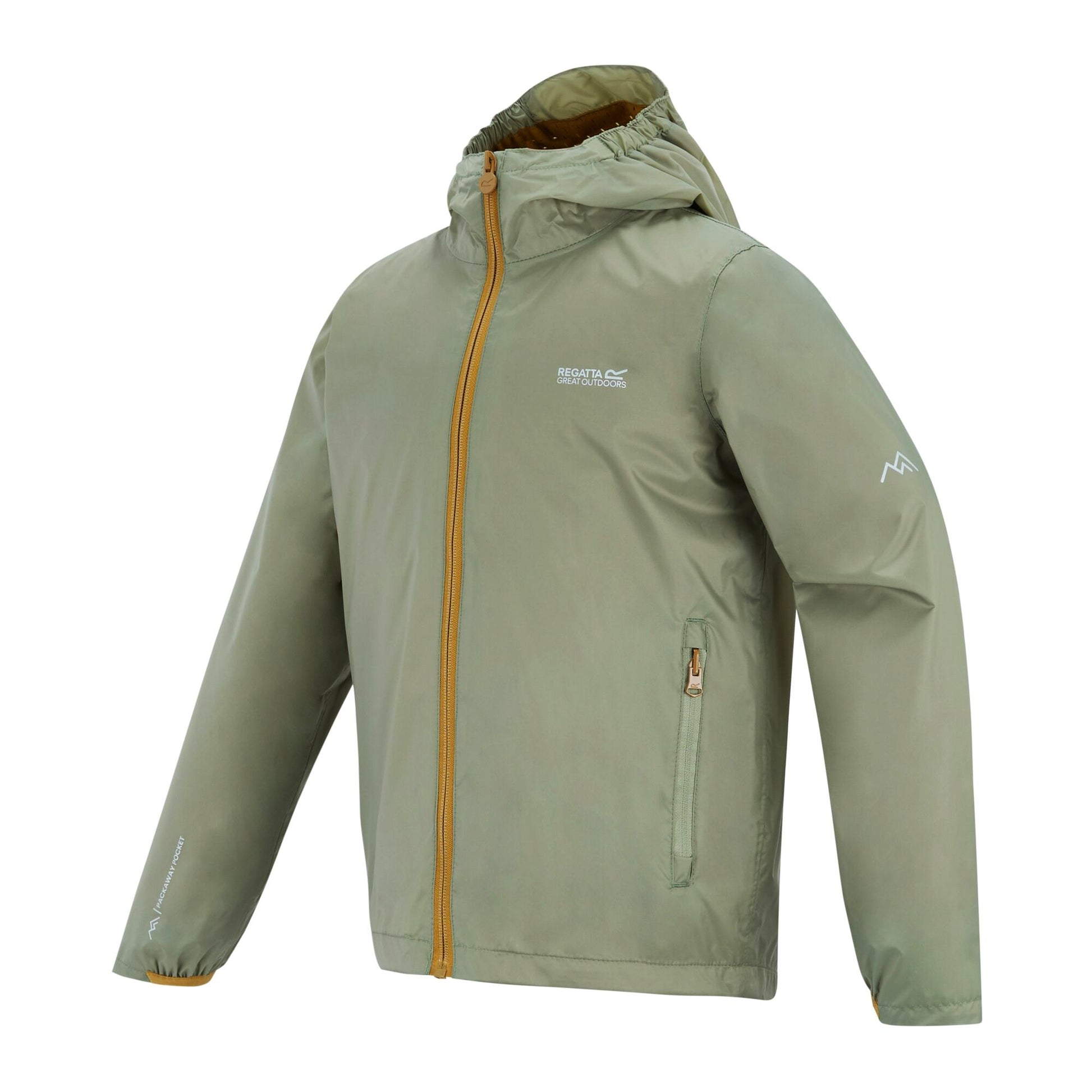 Light Sage - Side - Regatta Childrens-Kids Lever Waterproof Shell Jacket