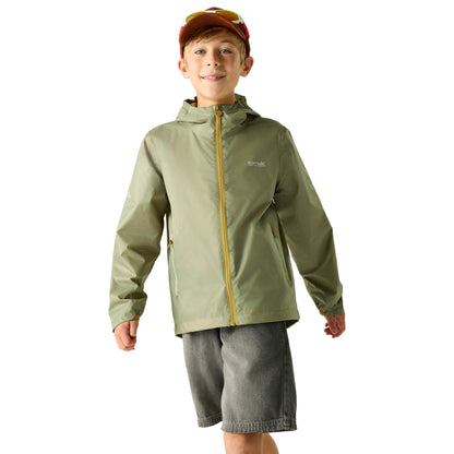 Light Sage - Lifestyle - Regatta Childrens-Kids Lever Waterproof Shell Jacket
