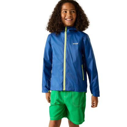 Olympian Blue - Lifestyle - Regatta Childrens-Kids Lever Waterproof Shell Jacket