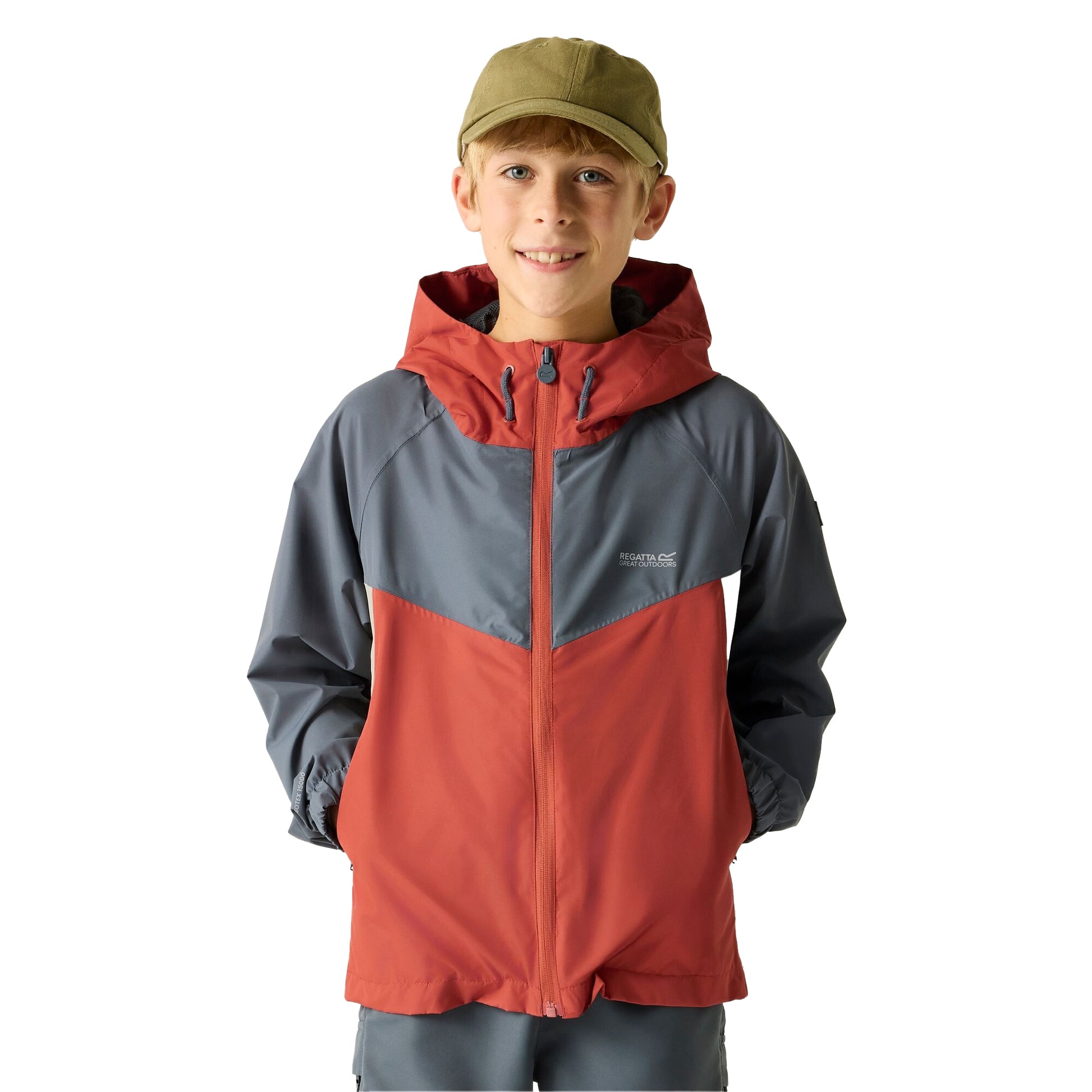 Brick-Abbeystone-Dark Storm - Lifestyle - Regatta Childrens-Kids Hanleigh Waterproof Jacket