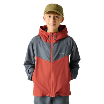 Brick-Abbeystone-Dark Storm - Lifestyle - Regatta Childrens-Kids Hanleigh Waterproof Jacket