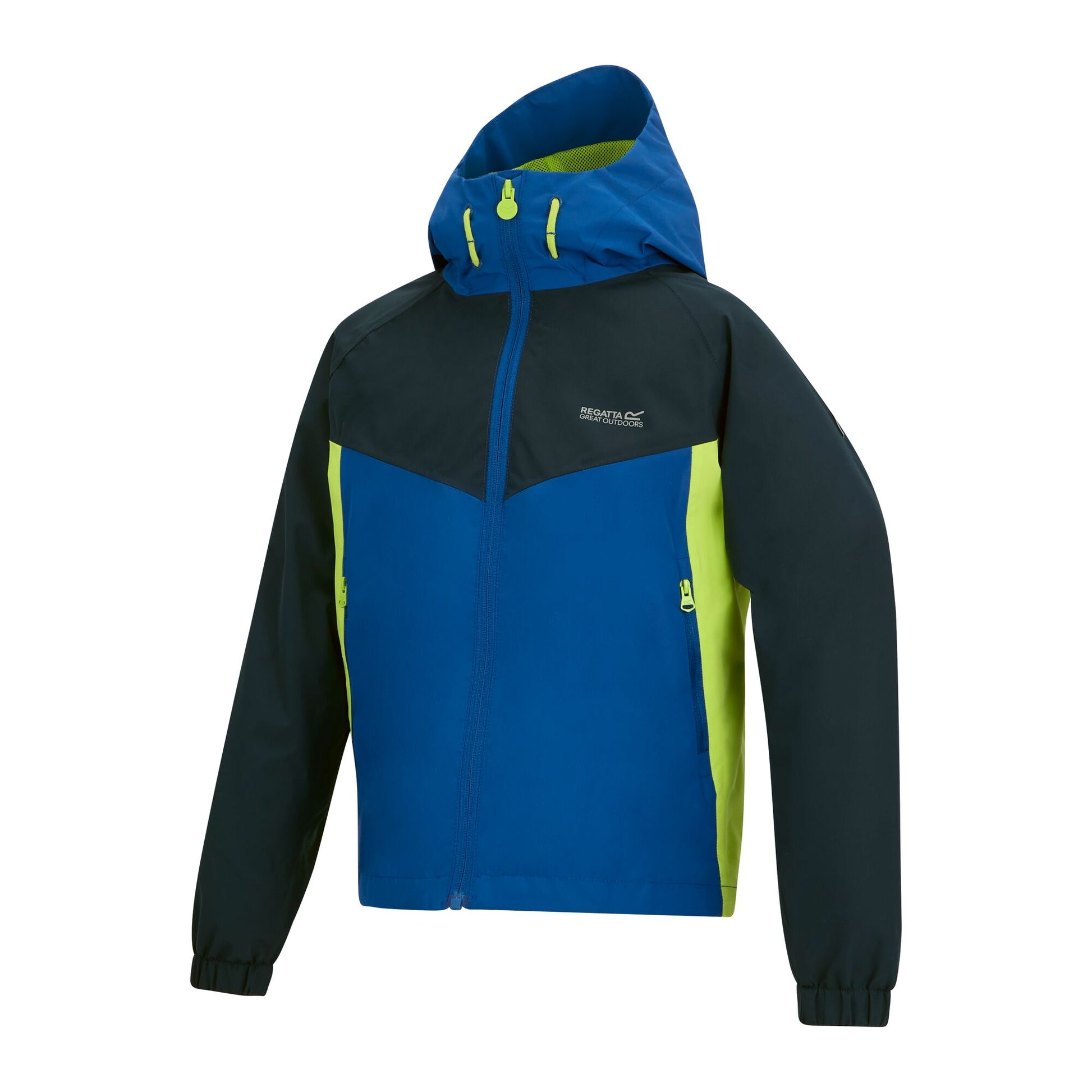 Olympian Blue-Sharp Green - Side - Regatta Childrens-Kids Hanleigh Waterproof Jacket