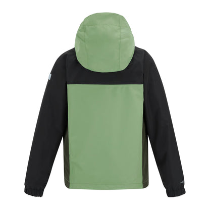 Sage-Black-Dark Khaki - Back - Regatta Childrens-Kids Hanleigh Waterproof Jacket