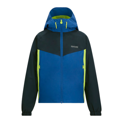 Olympian Blue-Sharp Green - Front - Regatta Childrens-Kids Hanleigh Waterproof Jacket