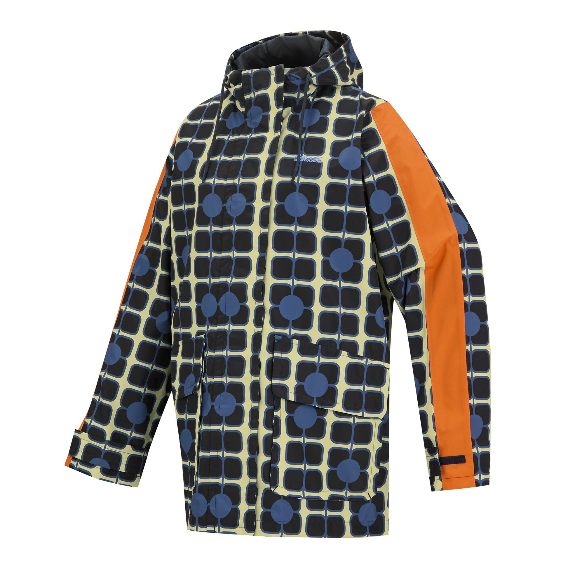 Navy - Side - Regatta Womens-Ladies Orla Kiely Mid Length Waterproof Jacket