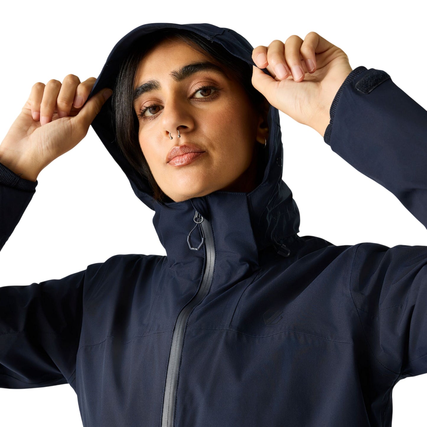 Navy - Side - Dare 2B Womens-Ladies Switch Up III Waterproof Jacket