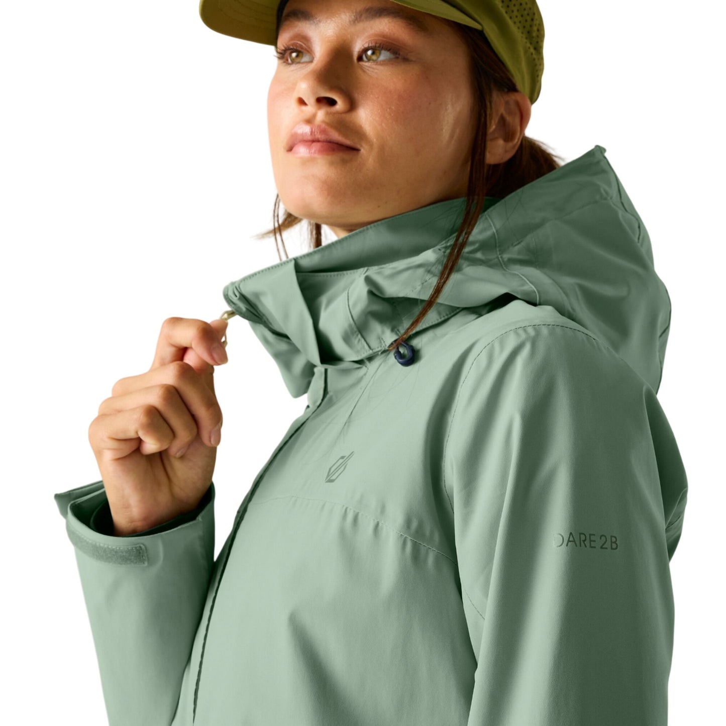 Glacier Green - Side - Dare 2B Womens-Ladies Switch Up III Waterproof Jacket