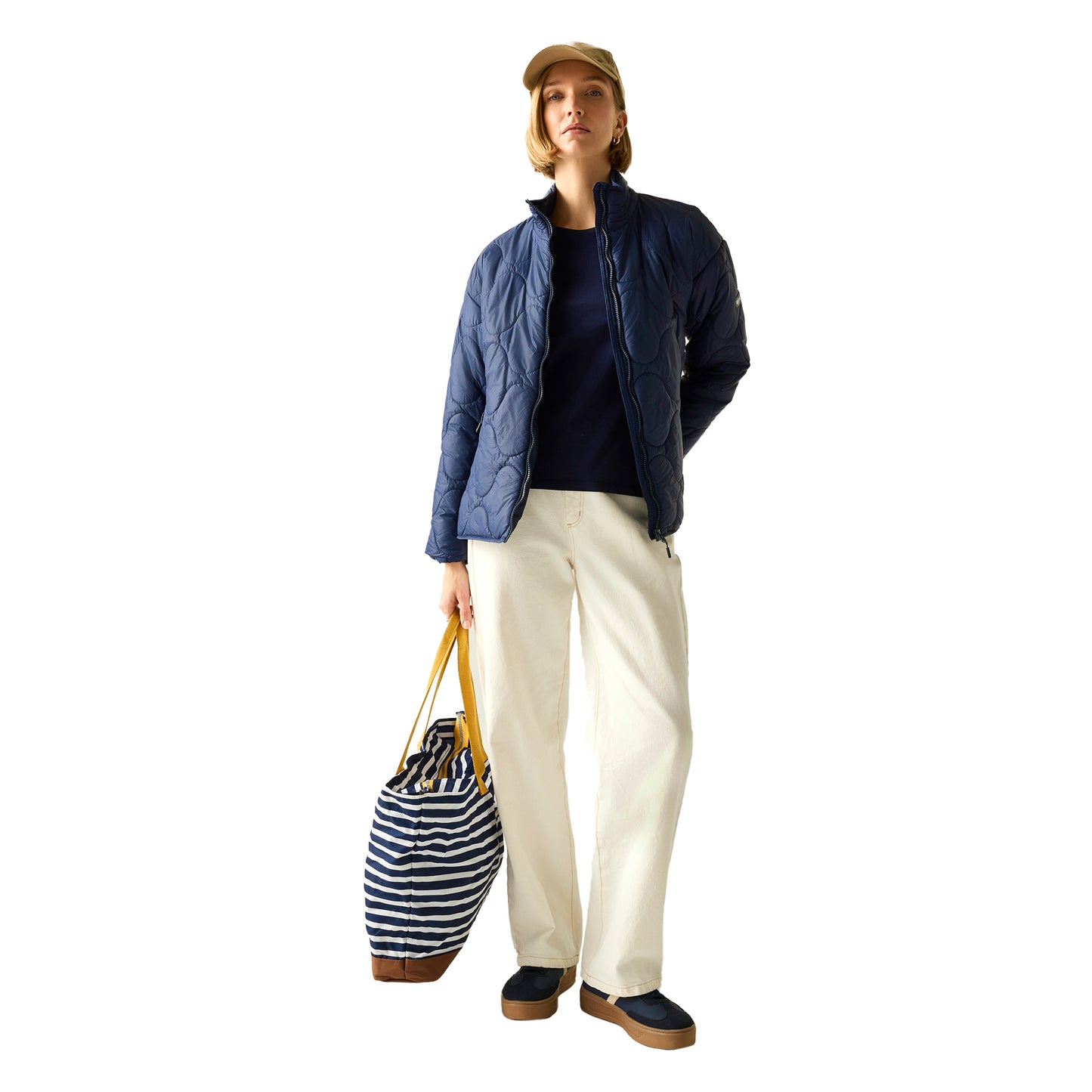 Navy - Pack Shot - Regatta Womens-Ladies Carlotte Quilted Padded Jacket
