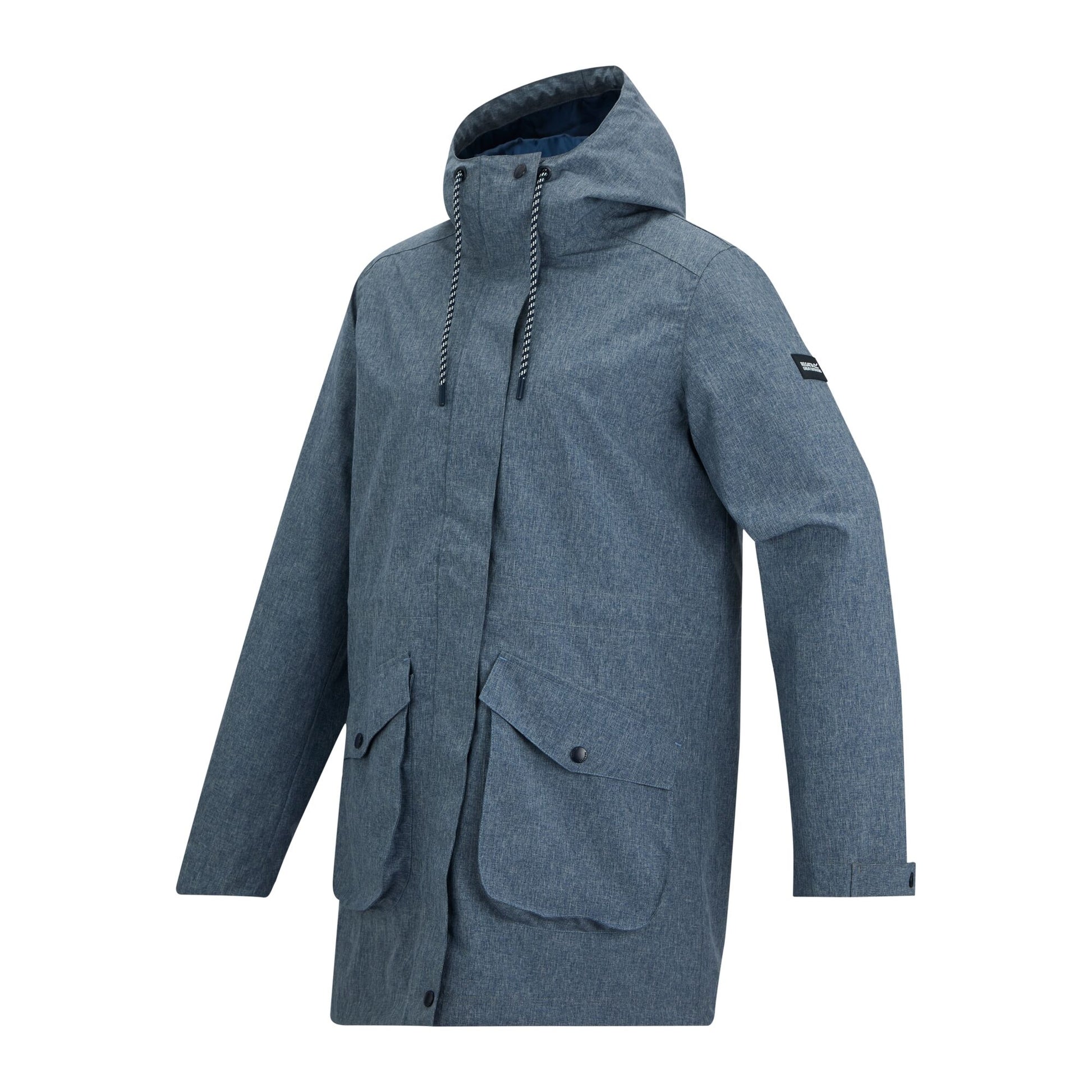 Chambray-Dark Denim - Side - Regatta Womens-Ladies Norana Waterproof Jacket
