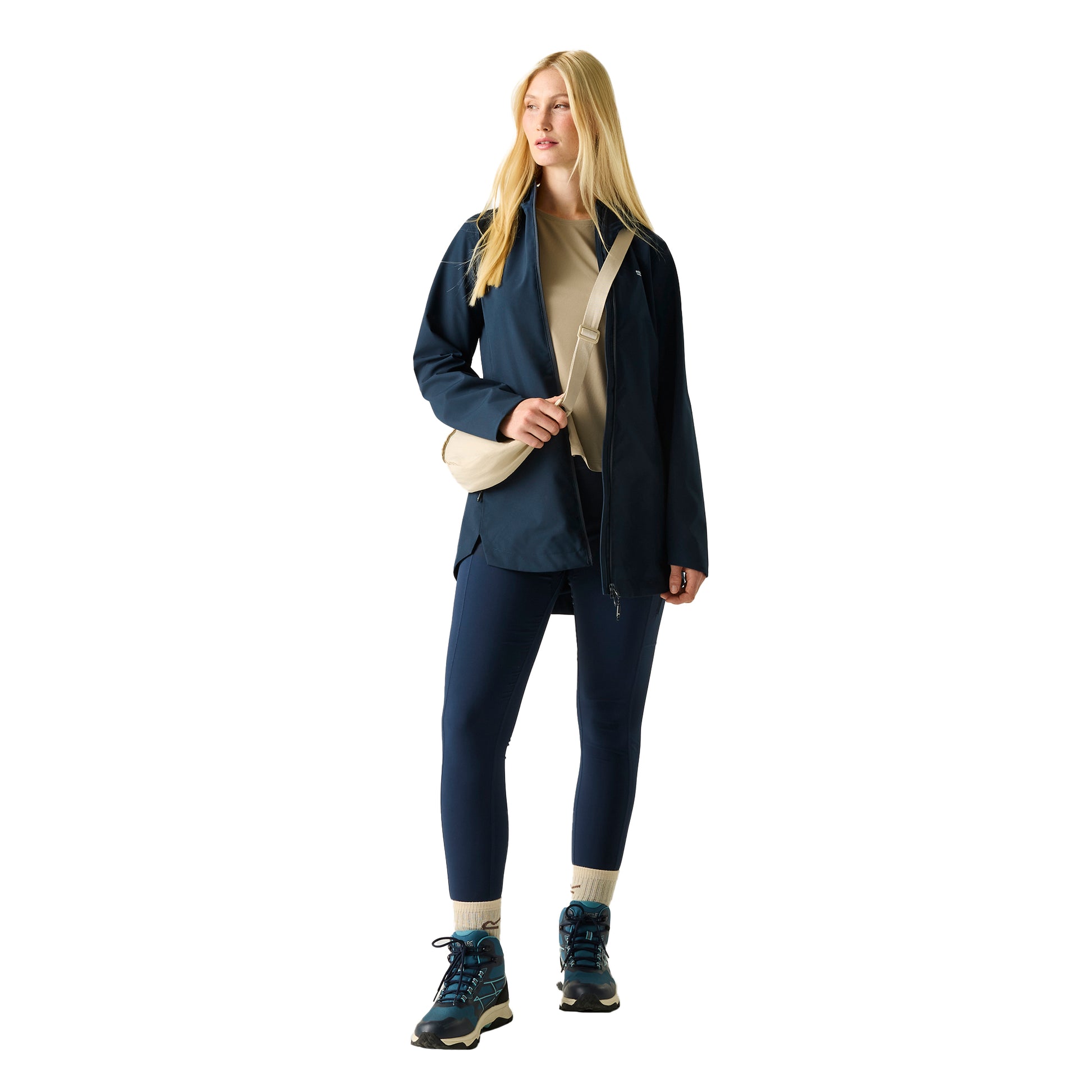 Navy - Pack Shot - Regatta Womens-Ladies Natalina Waterproof Jacket