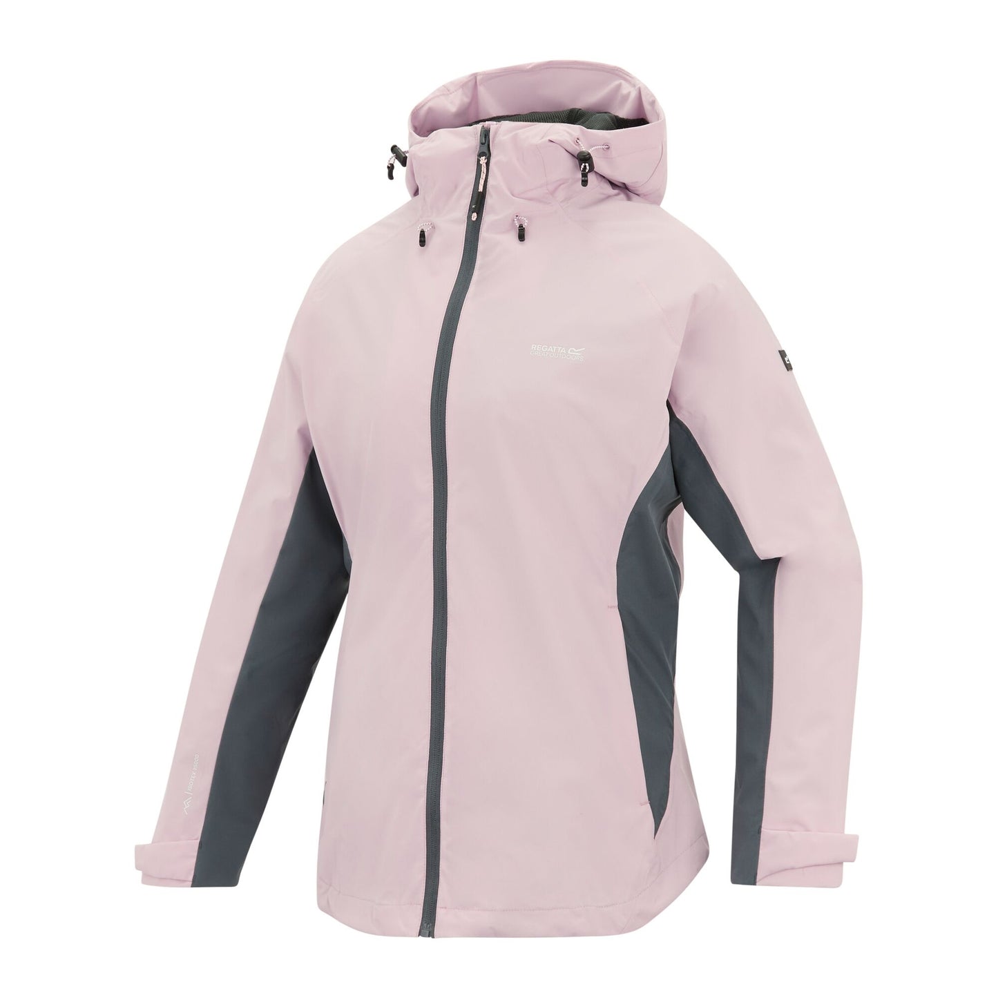 Powder Lilac-Dark Storm - Side - Regatta Womens-Ladies Frina Waterproof Jacket