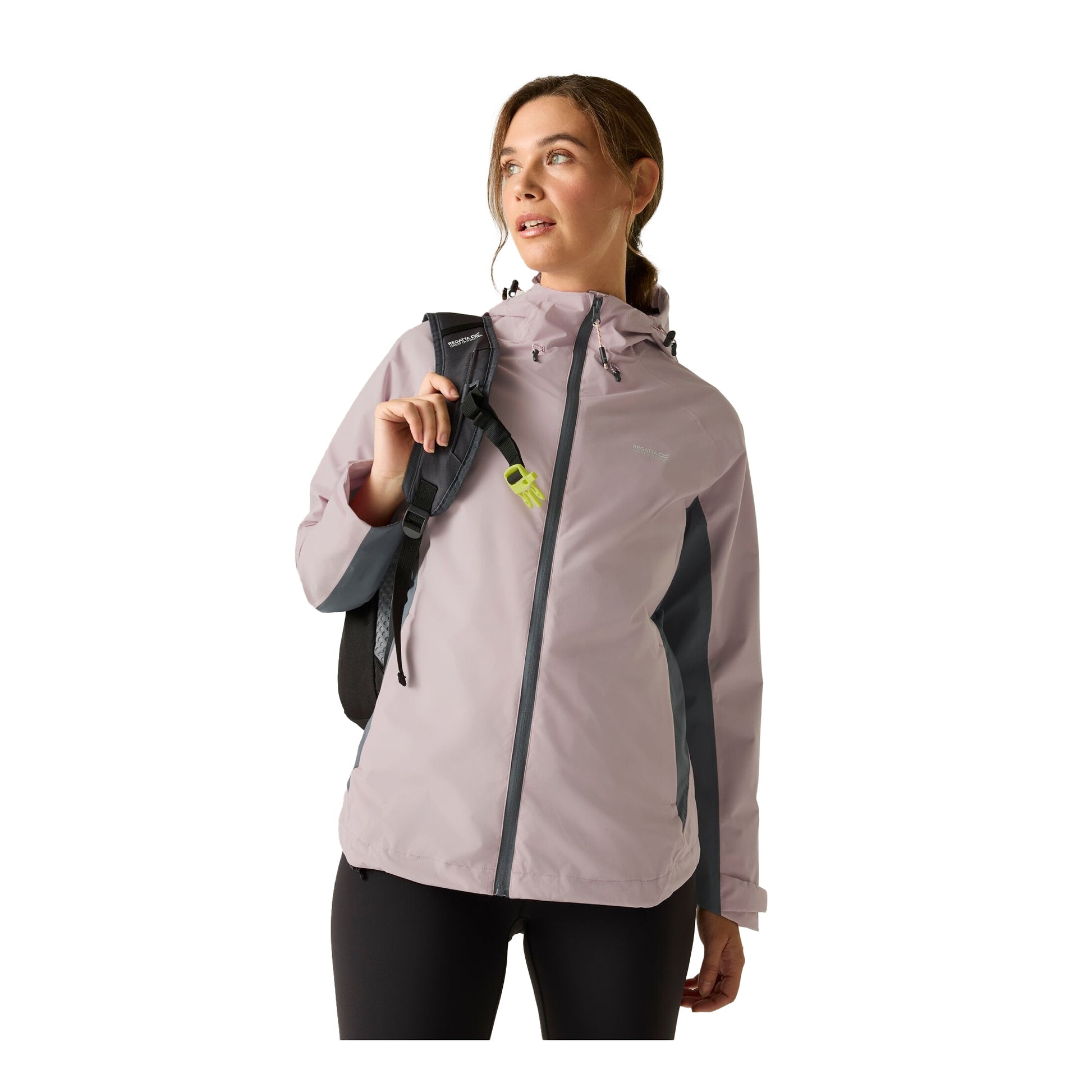 Powder Lilac-Dark Storm - Lifestyle - Regatta Womens-Ladies Frina Waterproof Jacket