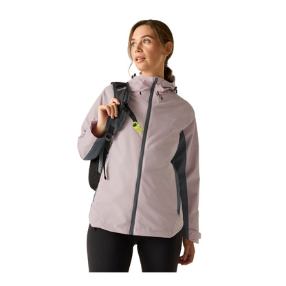 Powder Lilac-Dark Storm - Lifestyle - Regatta Womens-Ladies Frina Waterproof Jacket