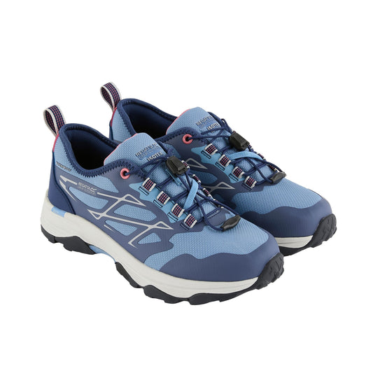 Washed Denim-Aviator Blue - Front - Regatta Womens-Ladies Blaze II Waterproof Trainers