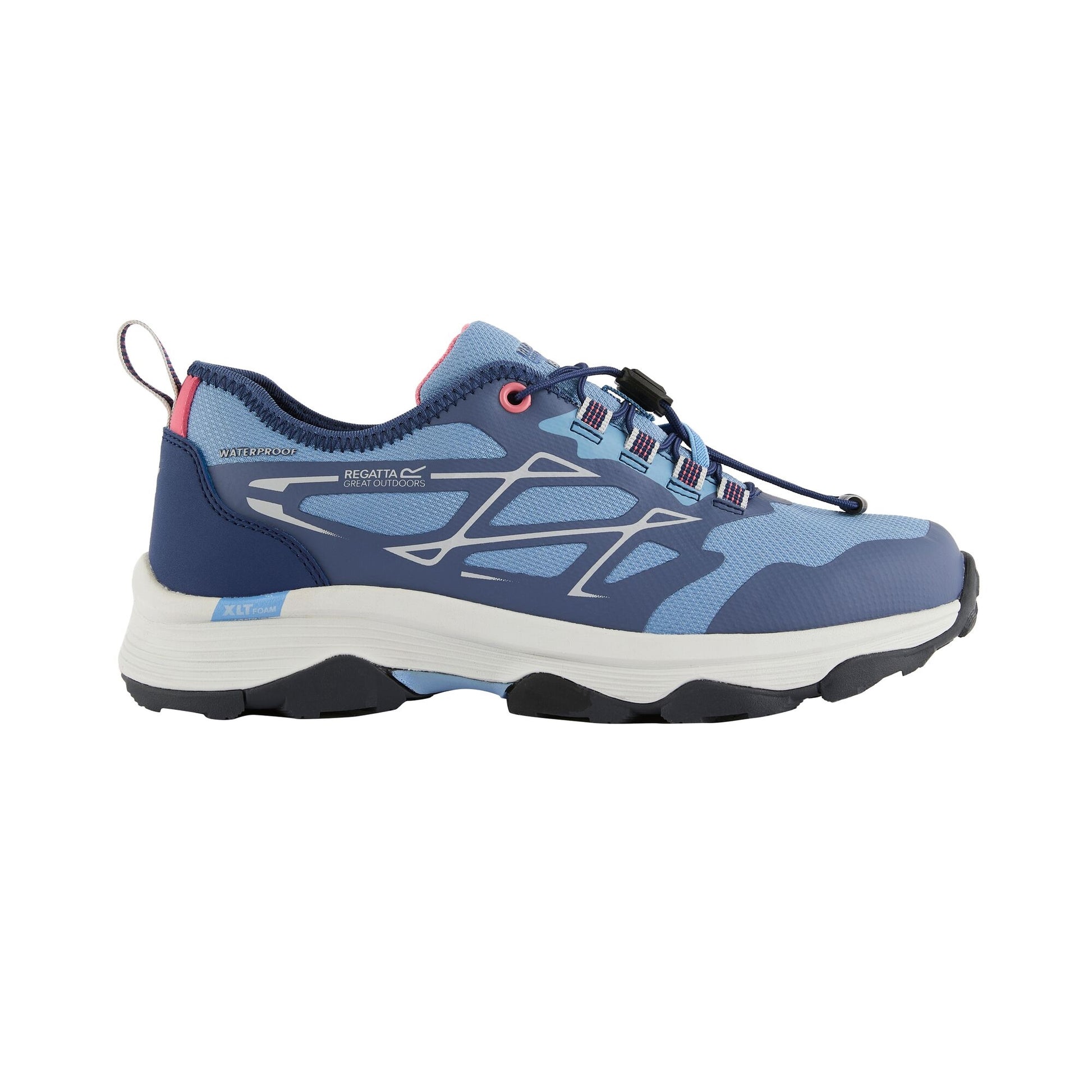 Washed Denim-Aviator Blue - Side - Regatta Womens-Ladies Blaze II Waterproof Trainers