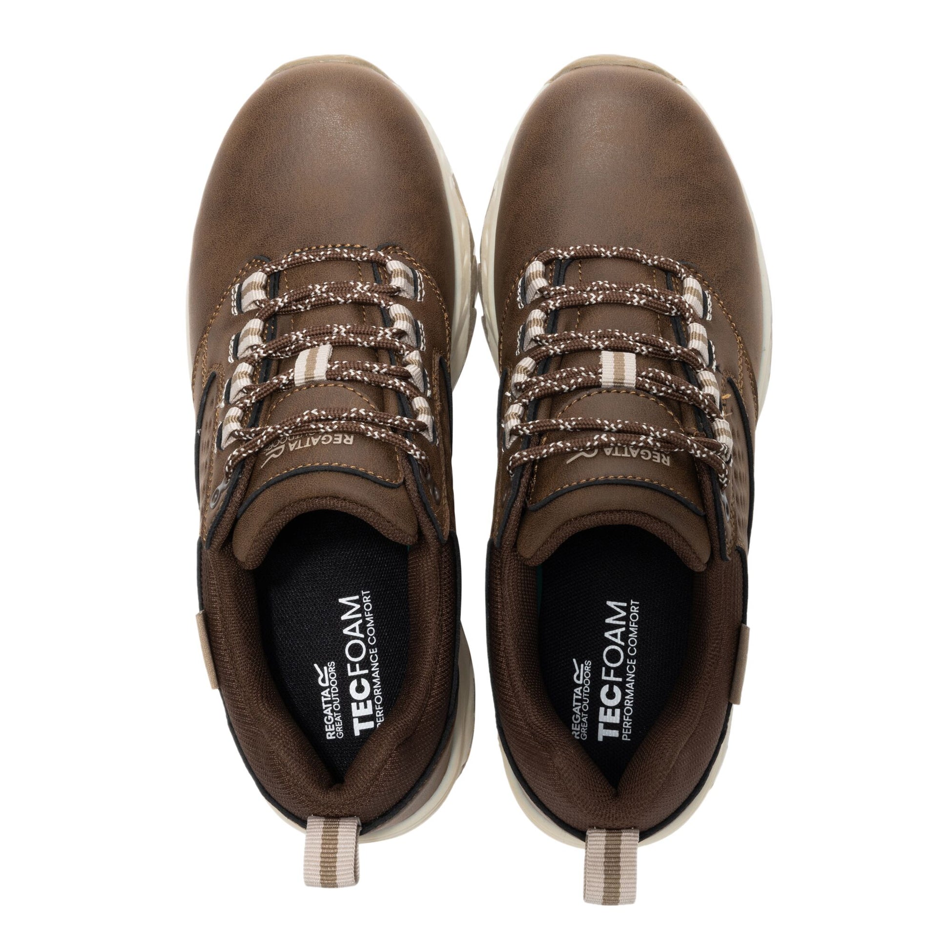 Chestnut-Warm Beige - Close up - Regatta Womens-Ladies Amble Synthetic Leather Waterproof Walking Shoes