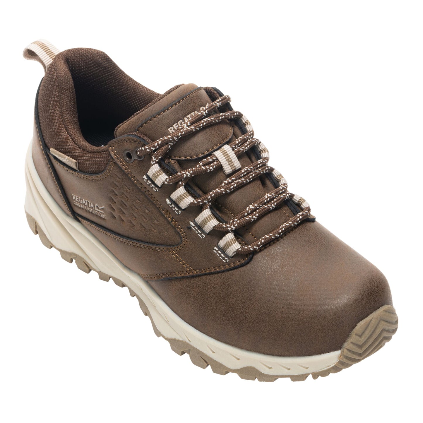 Chestnut-Warm Beige - Front - Regatta Womens-Ladies Amble Synthetic Leather Waterproof Walking Shoes