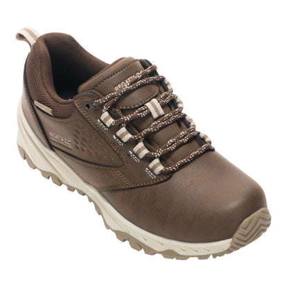 Chestnut-Warm Beige - Front - Regatta Womens-Ladies Amble Synthetic Leather Waterproof Walking Shoes