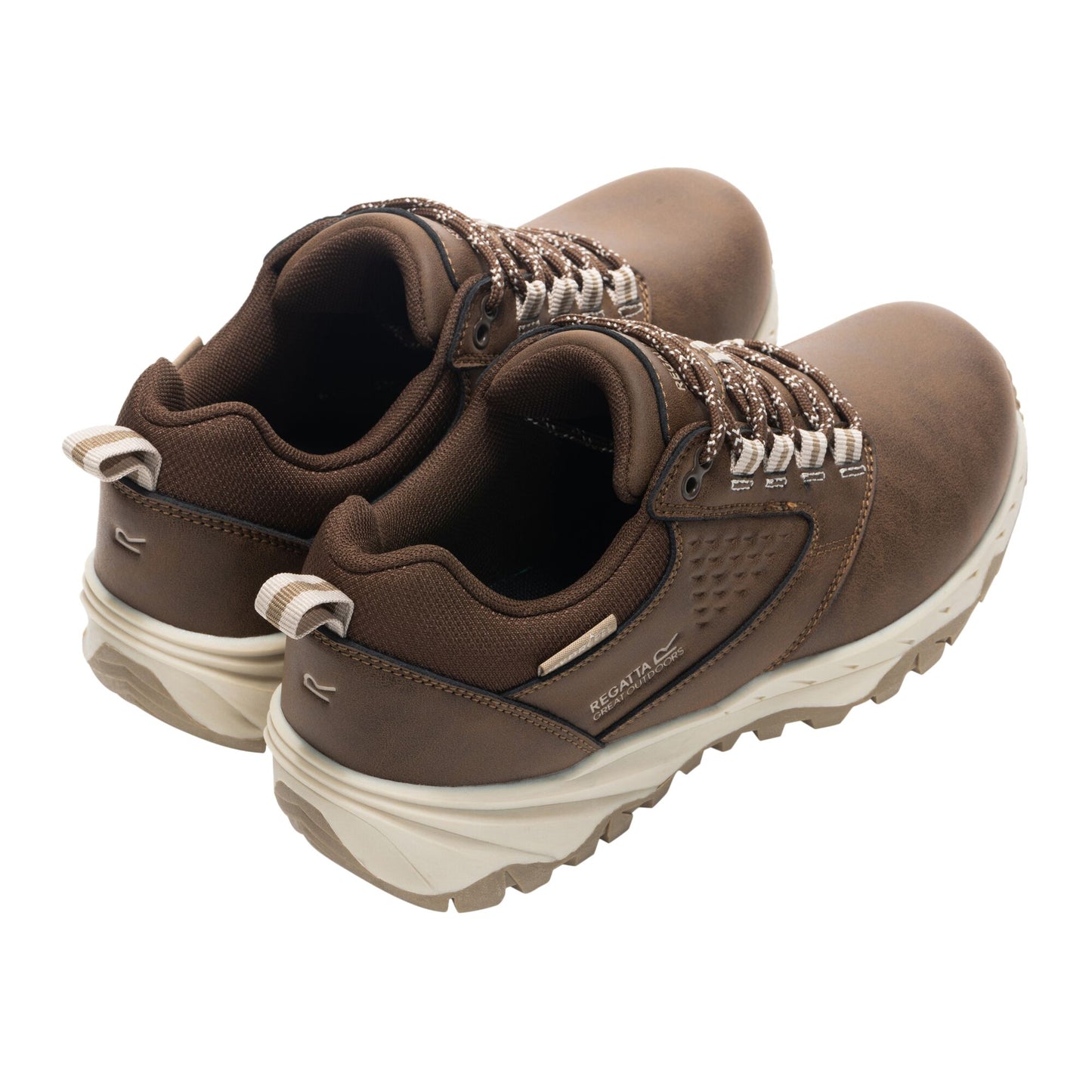 Chestnut-Warm Beige - Back - Regatta Womens-Ladies Amble Synthetic Leather Waterproof Walking Shoes