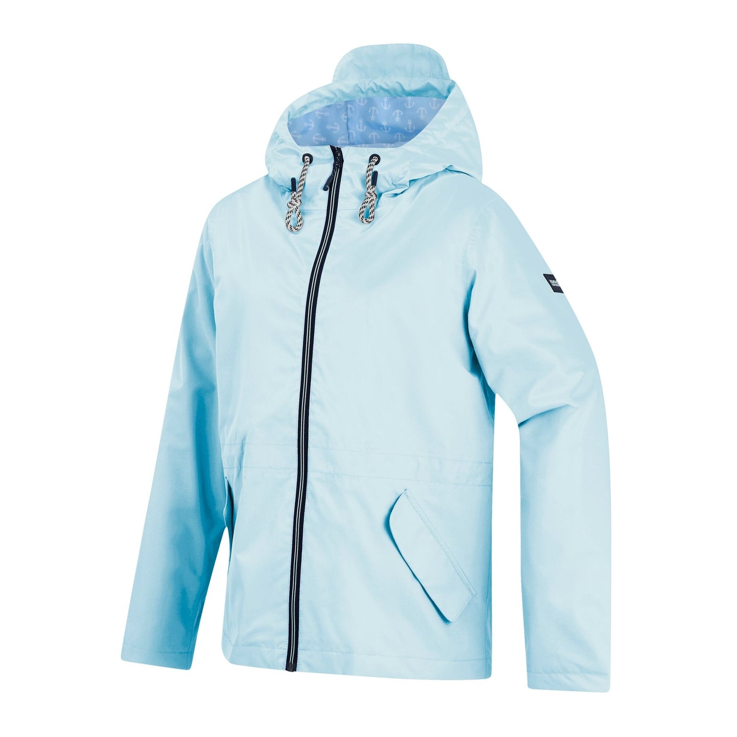 Skywash Blue - Side - Regatta Womens-Ladies Bayletta Grid Distress Waterproof Jacket