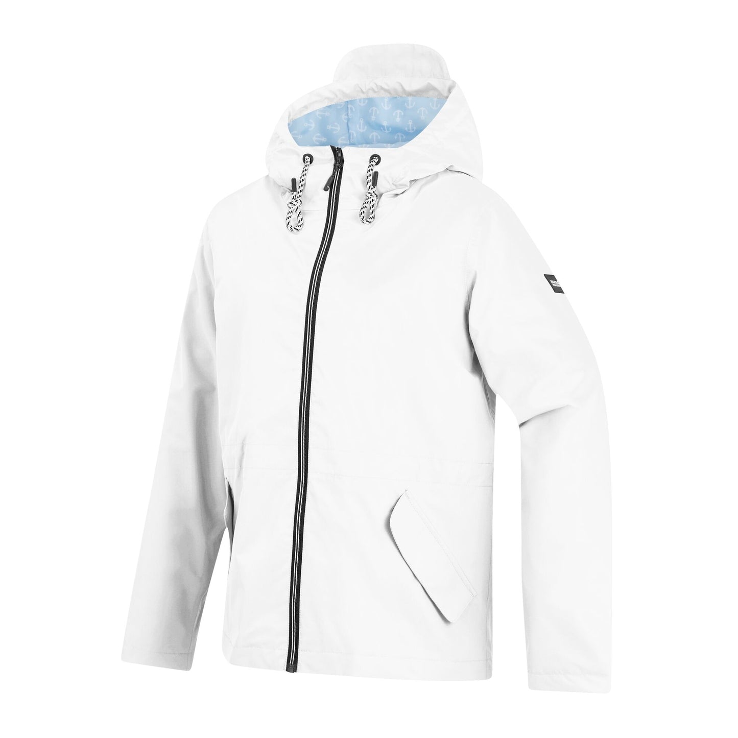 White - Side - Regatta Womens-Ladies Bayletta Grid Distress Waterproof Jacket