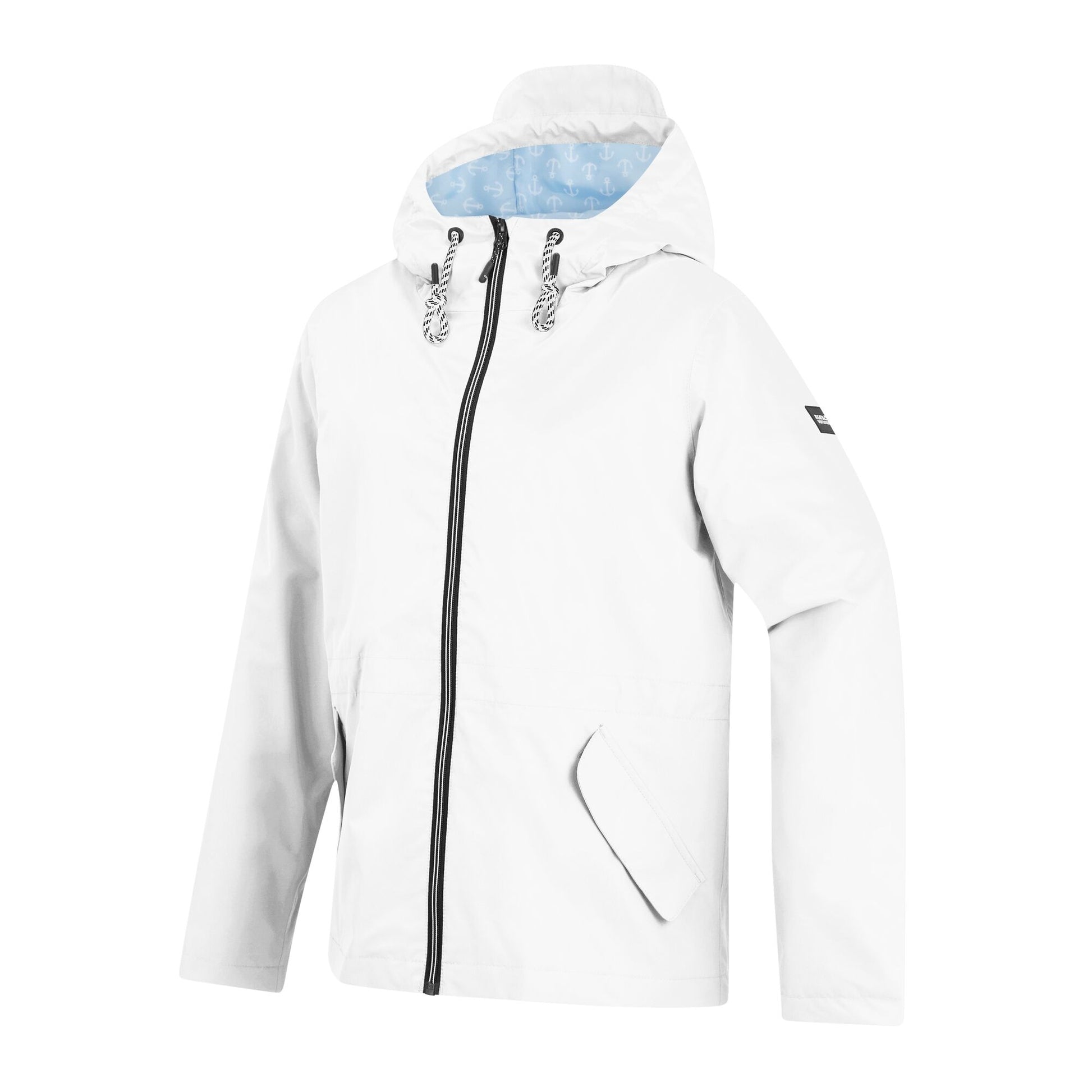 White - Side - Regatta Womens-Ladies Bayletta Grid Distress Waterproof Jacket
