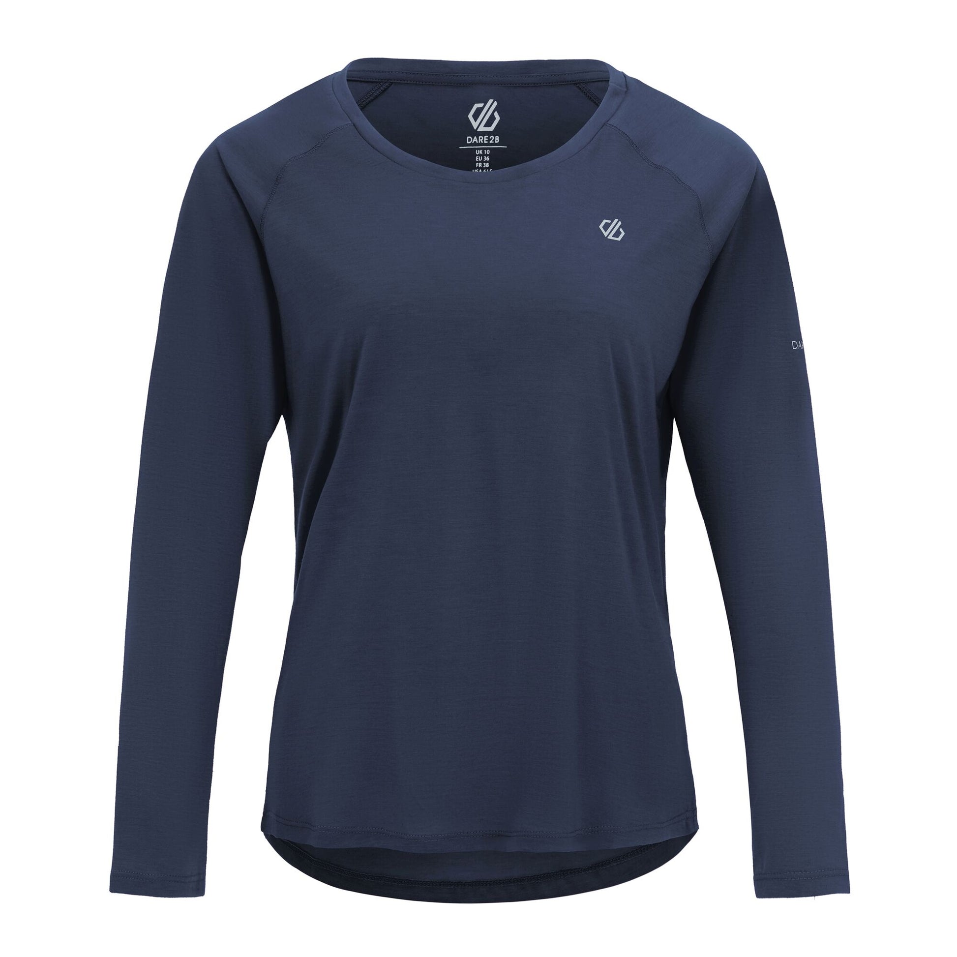 Navy - Front - Dare 2B Womens-Ladies Serenity Long-Sleeved T-Shirt