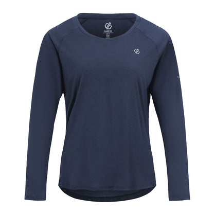 Navy - Front - Dare 2B Womens-Ladies Serenity Long-Sleeved T-Shirt