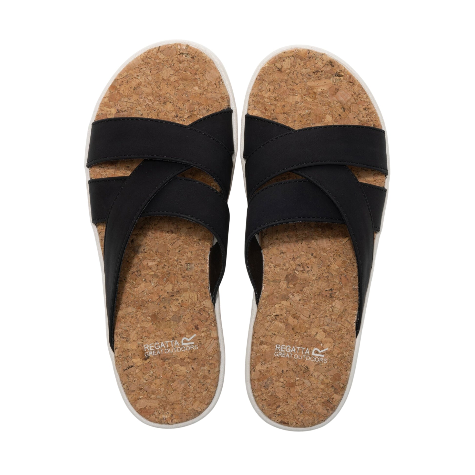 Black - Pack Shot - Regatta Womens-Ladies Cassie Leopard Pattern Sandals
